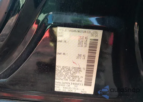 2015 Nissan Altima 2.5 Sl из США, поврежденный, VIN 1N4AL3AP4FN340455